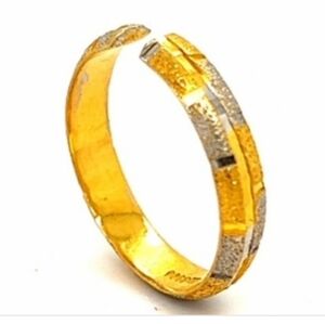 SOLD ON MEMO 24K Yellow Gold Bead Blast Two Tone Toe Ring